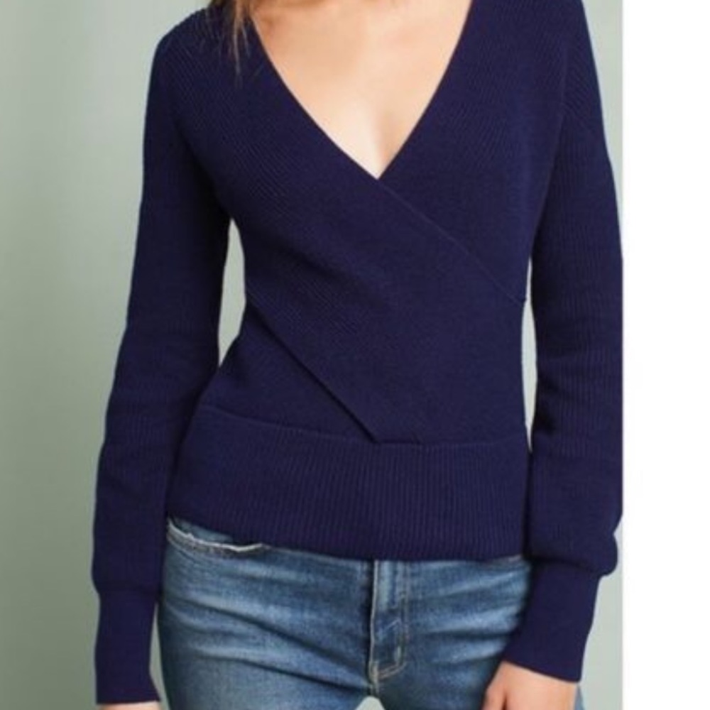 Lovely Moth for Anthropologie Navy Blue Sweater, Size M.